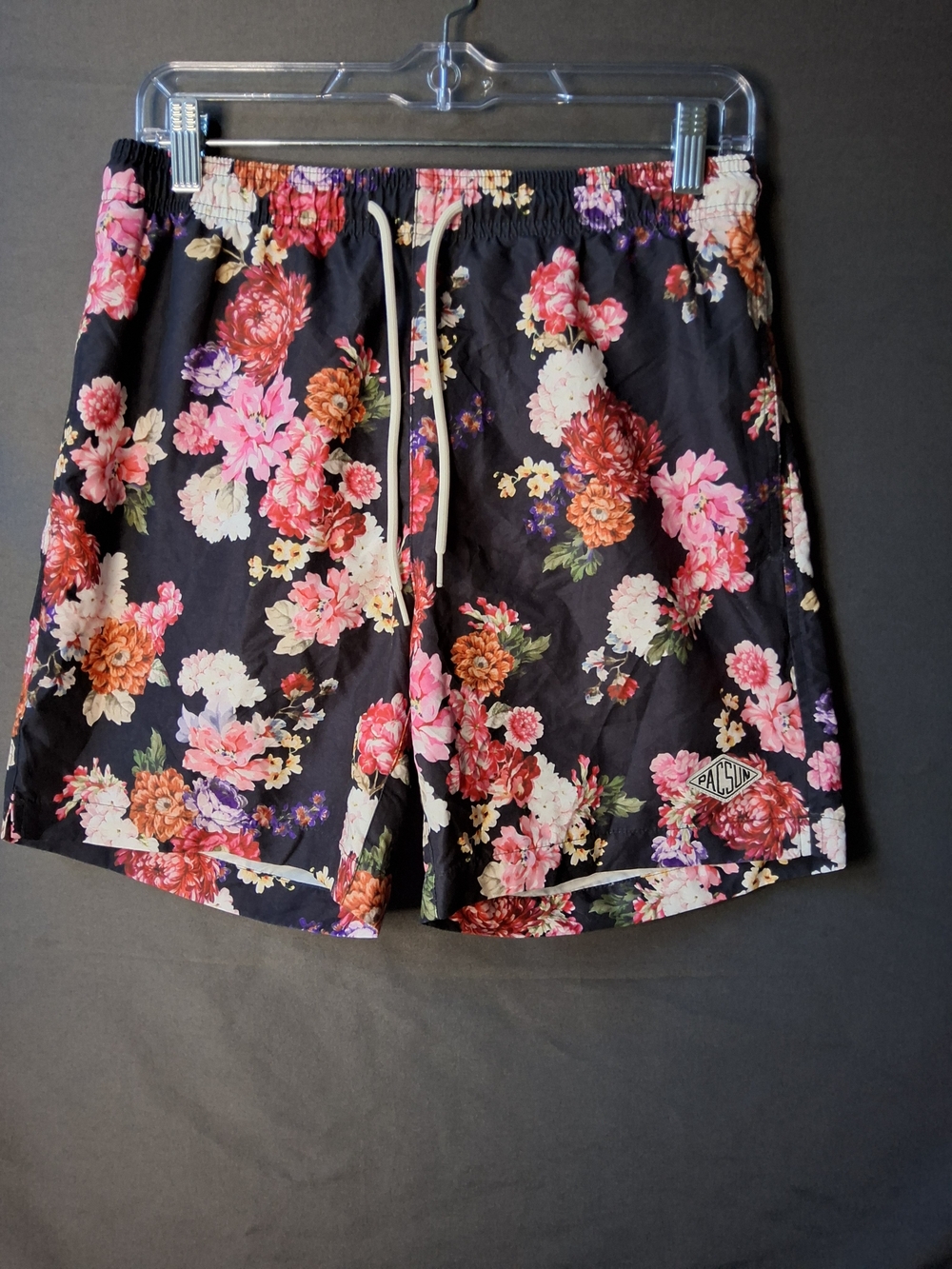 PacSun Men’s Black Floral Drawstring Swim Trunks